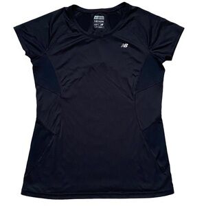 New Balance Black Polyester Short Sleeve CrewNeck Activewear Top Medium NWOT